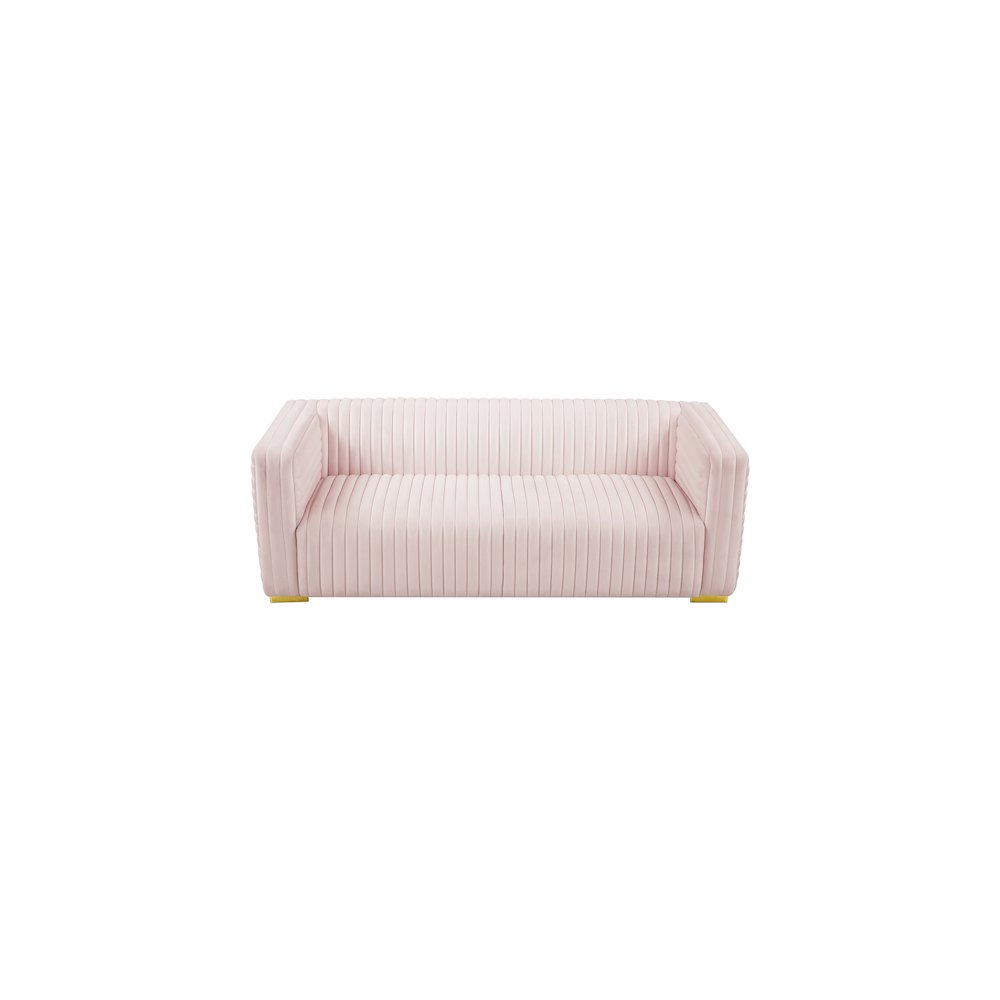 Ravish Pink Velvet Sofa. Picture 7