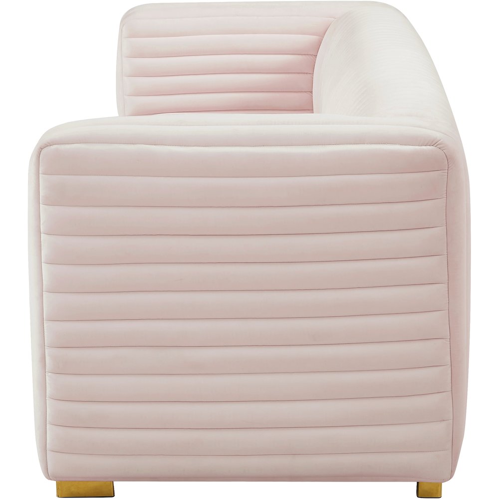 Ravish Pink Velvet Sofa. Picture 8