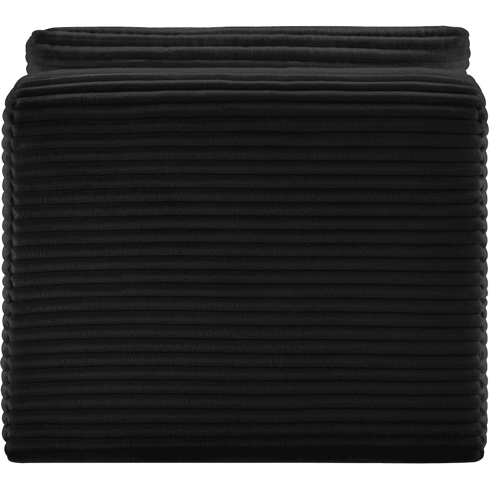 Shaggy Black Corduroy Performance Fabric Armless Chair. Picture 4