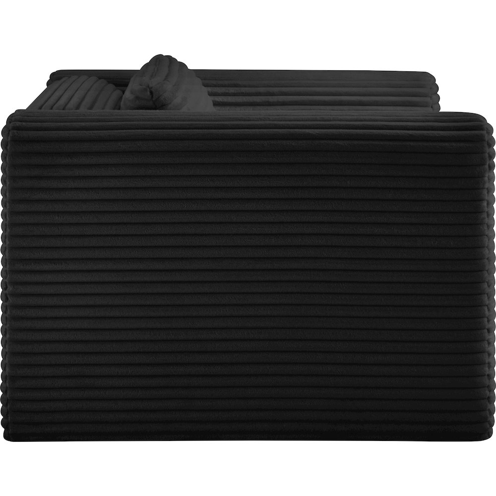 Shaggy Black Corduroy Performance Fabric Arm Chair. Picture 3