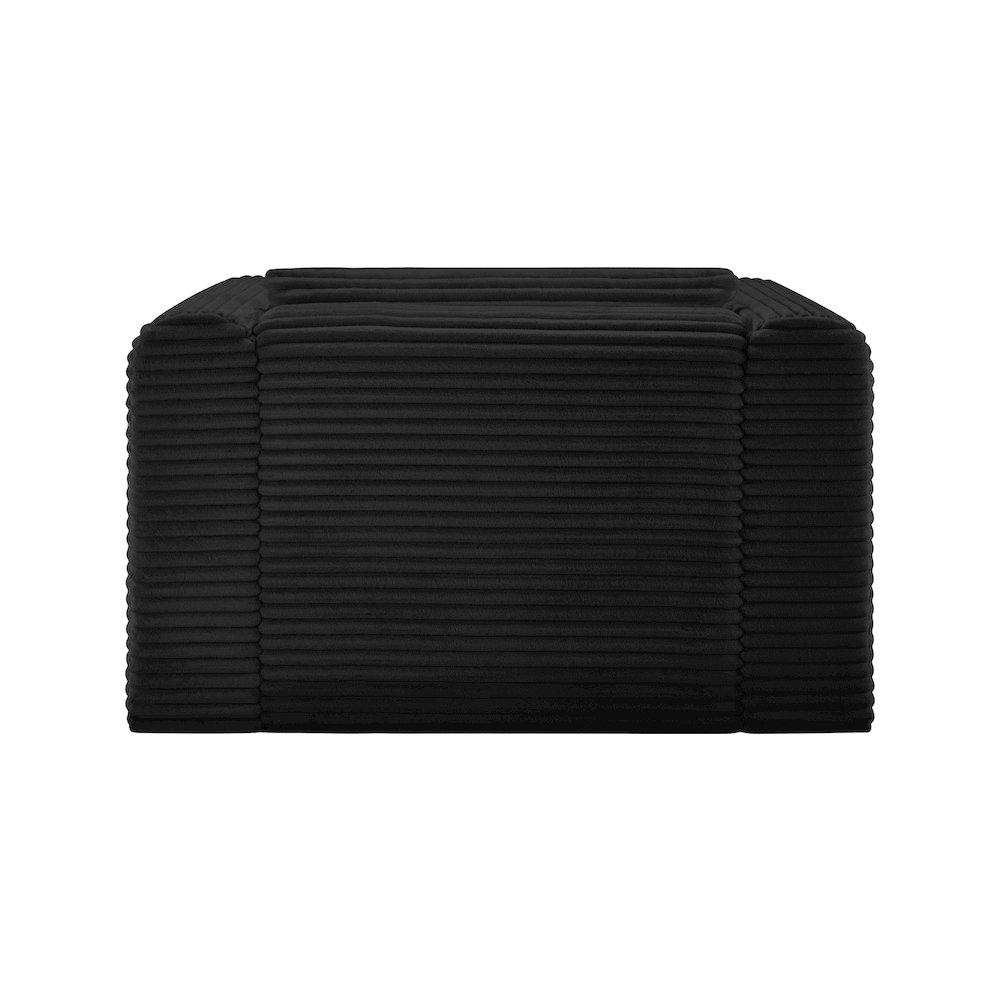 Shaggy Black Corduroy Performance Fabric Arm Chair. Picture 4