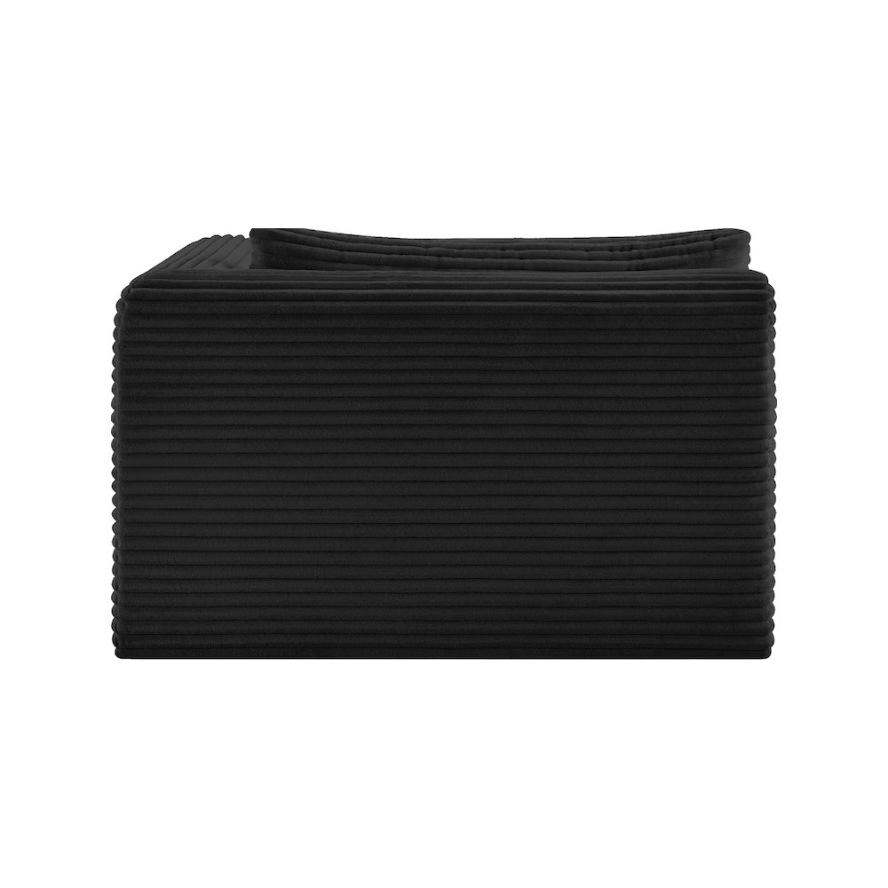 Shaggy Black Corduroy Performance Fabric Chaise. Picture 3