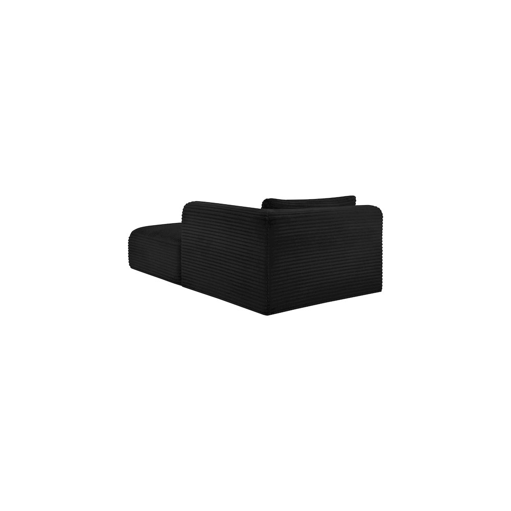 Shaggy Black Corduroy Performance Fabric Chaise. Picture 6