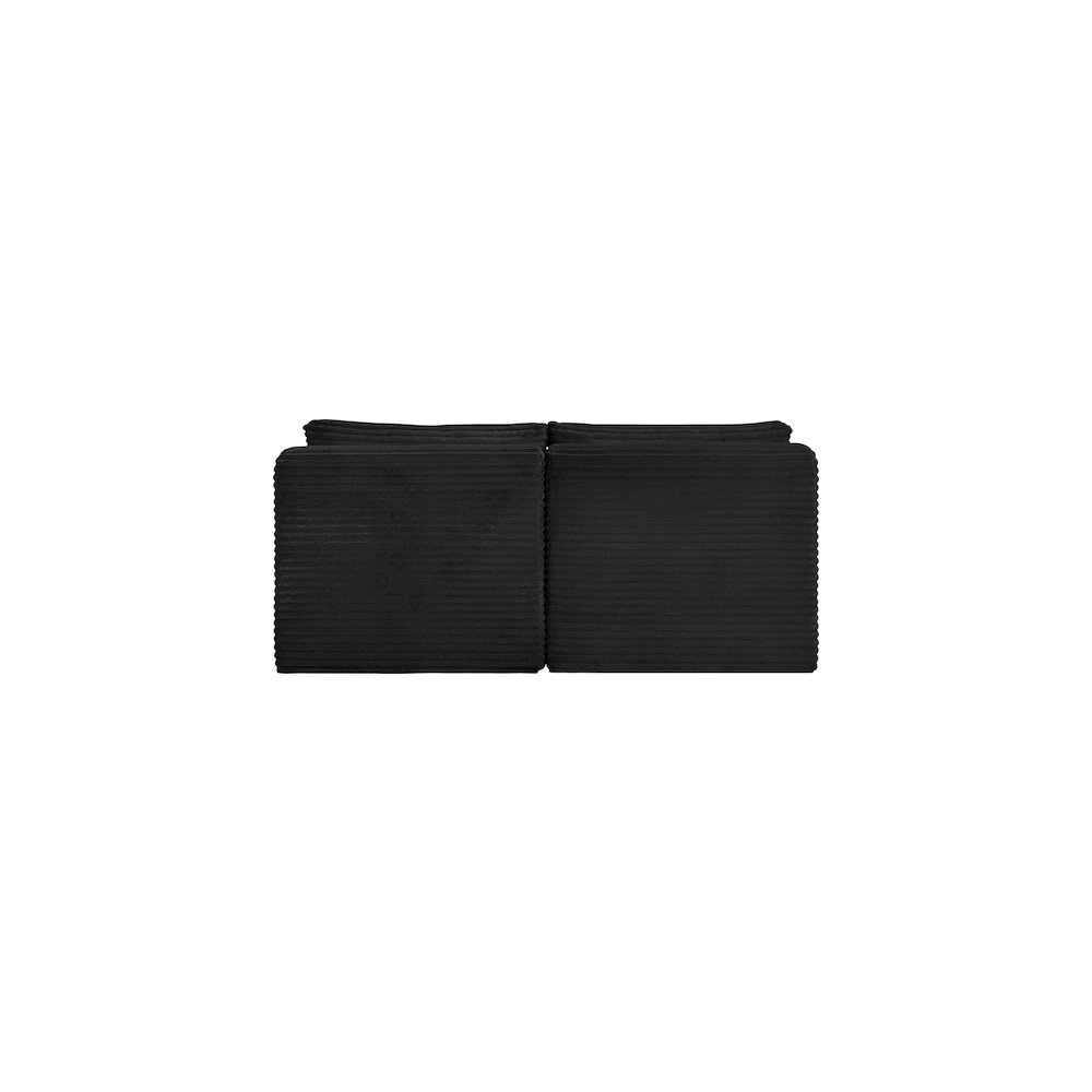 Shaggy Black Corduroy Performance Fabric Modular Sofa. Picture 4