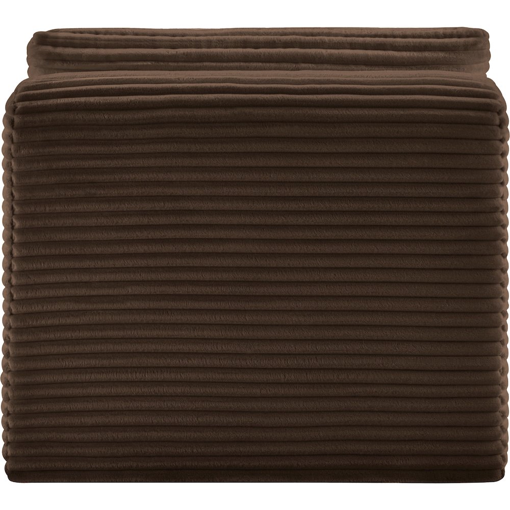 Shaggy Brown Corduroy Performance Fabric Armless Chair. Picture 4