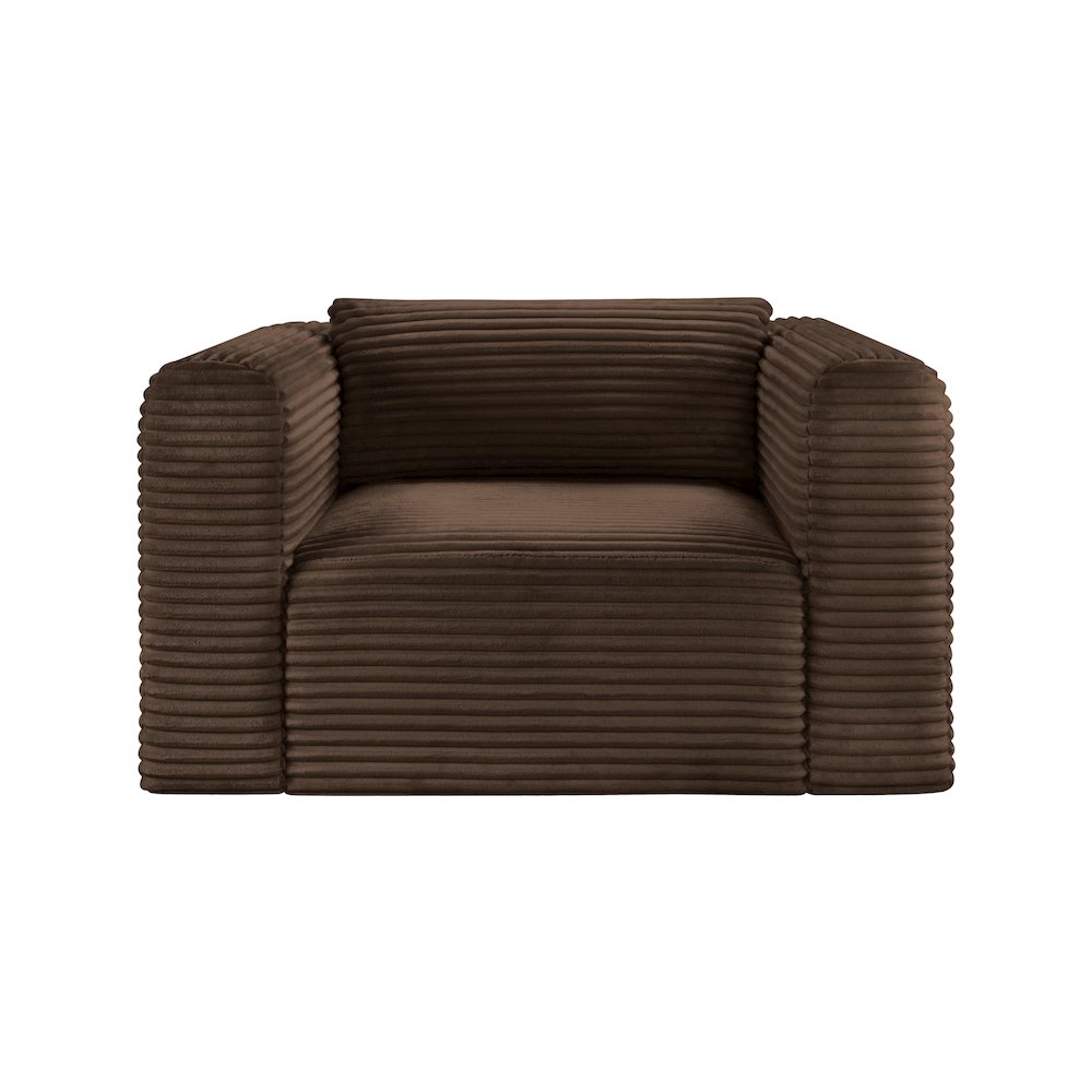Shaggy Brown Corduroy Performance Fabric Arm Chair. Picture 2