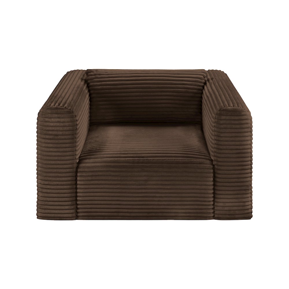 Shaggy Brown Corduroy Performance Fabric Arm Chair. Picture 5
