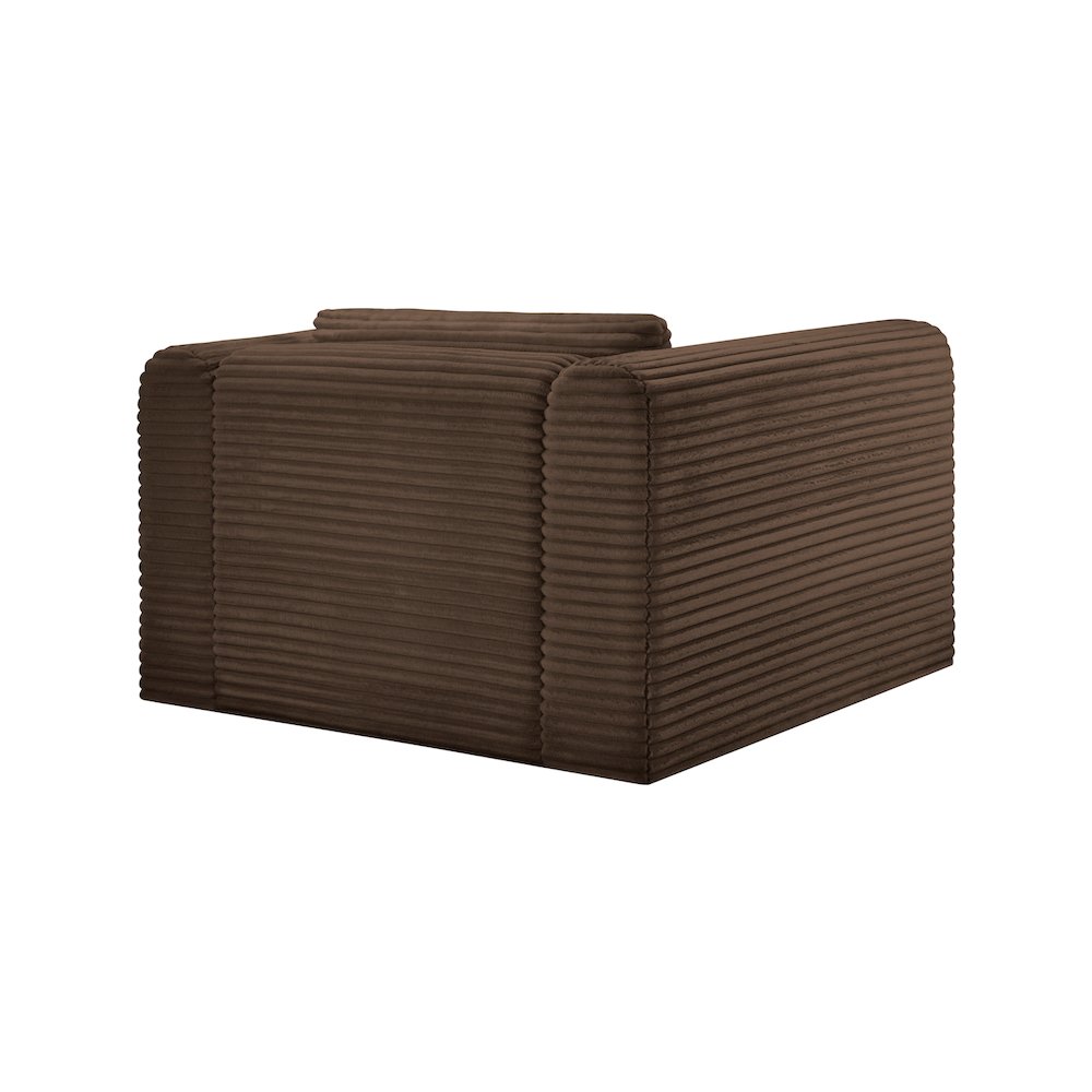 Shaggy Brown Corduroy Performance Fabric Arm Chair. Picture 6