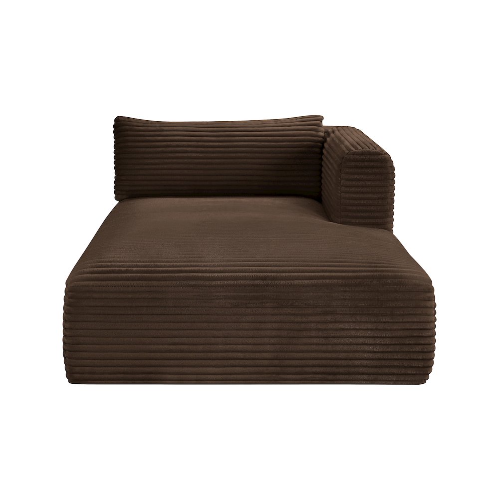 Shaggy Brown Corduroy Performance Fabric Chaise. Picture 2