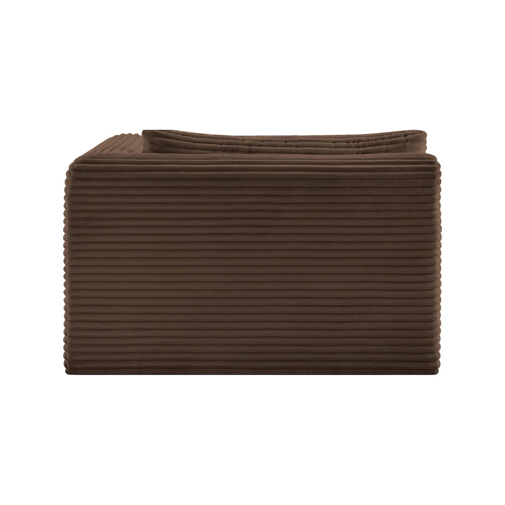 Shaggy Brown Corduroy Performance Fabric Chaise. Picture 3