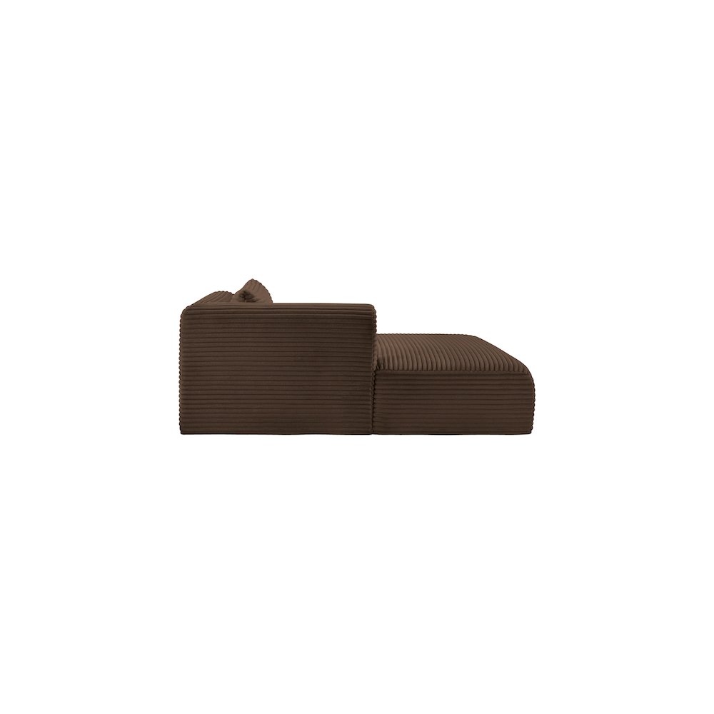 Shaggy Brown Corduroy Performance Fabric Chaise. Picture 4