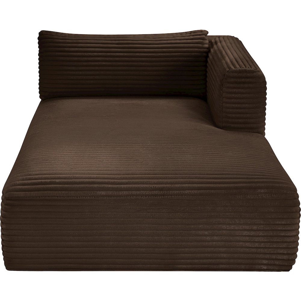 Shaggy Brown Corduroy Performance Fabric Chaise. Picture 5