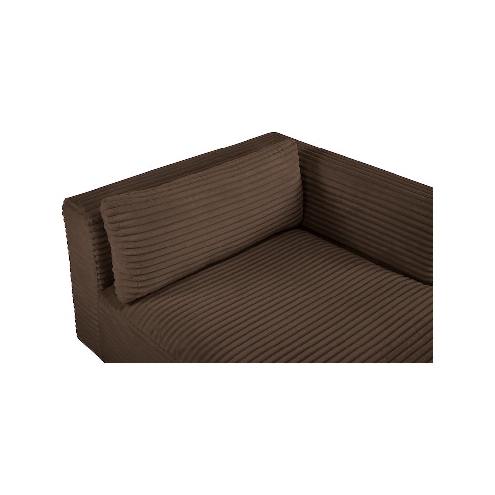 Shaggy Brown Corduroy Performance Fabric Chaise. Picture 7