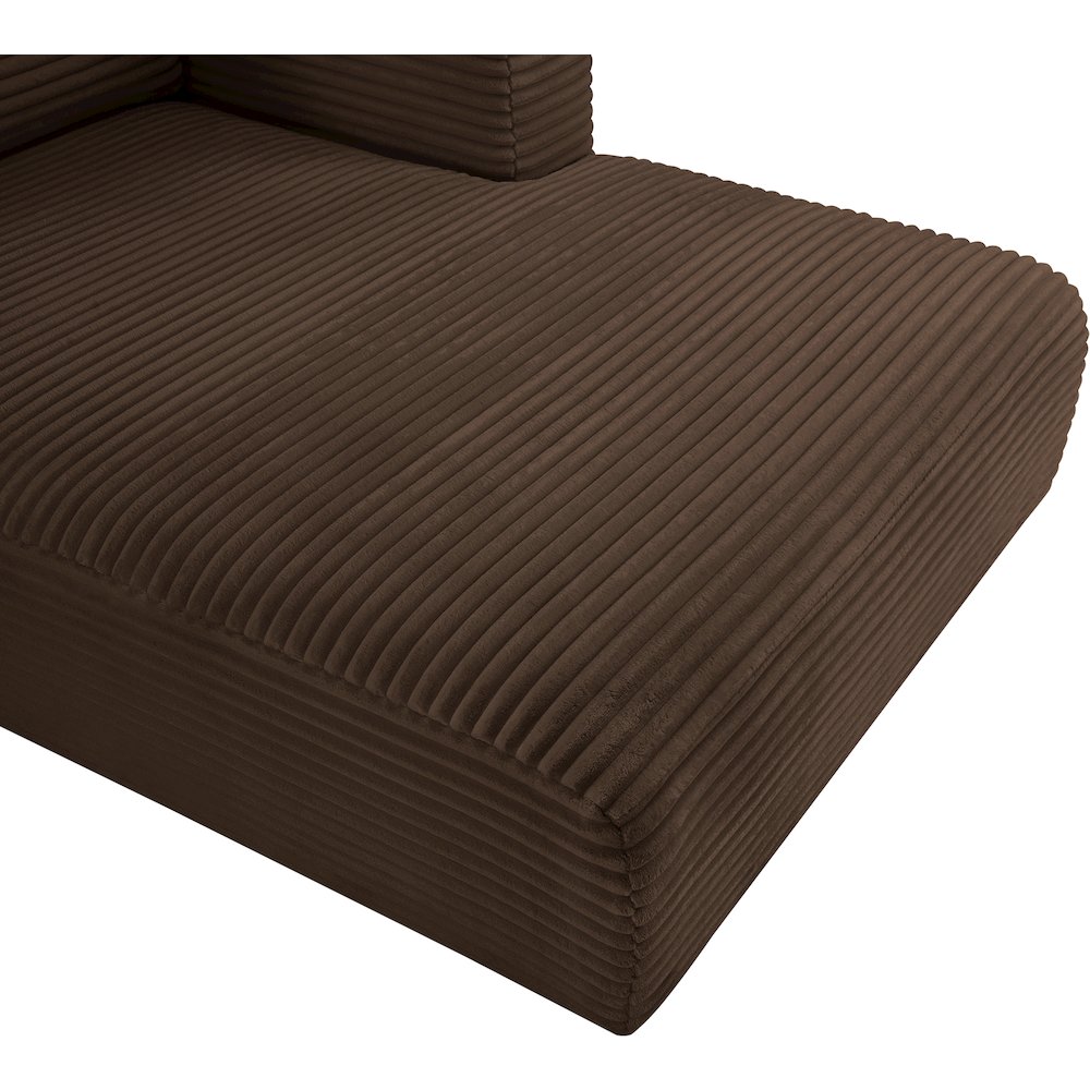 Shaggy Brown Corduroy Performance Fabric Chaise. Picture 8