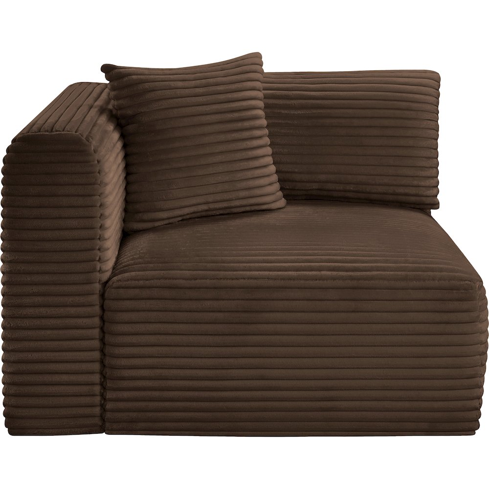 Shaggy Brown Corduroy Performance Fabric Corner Chair. Picture 2
