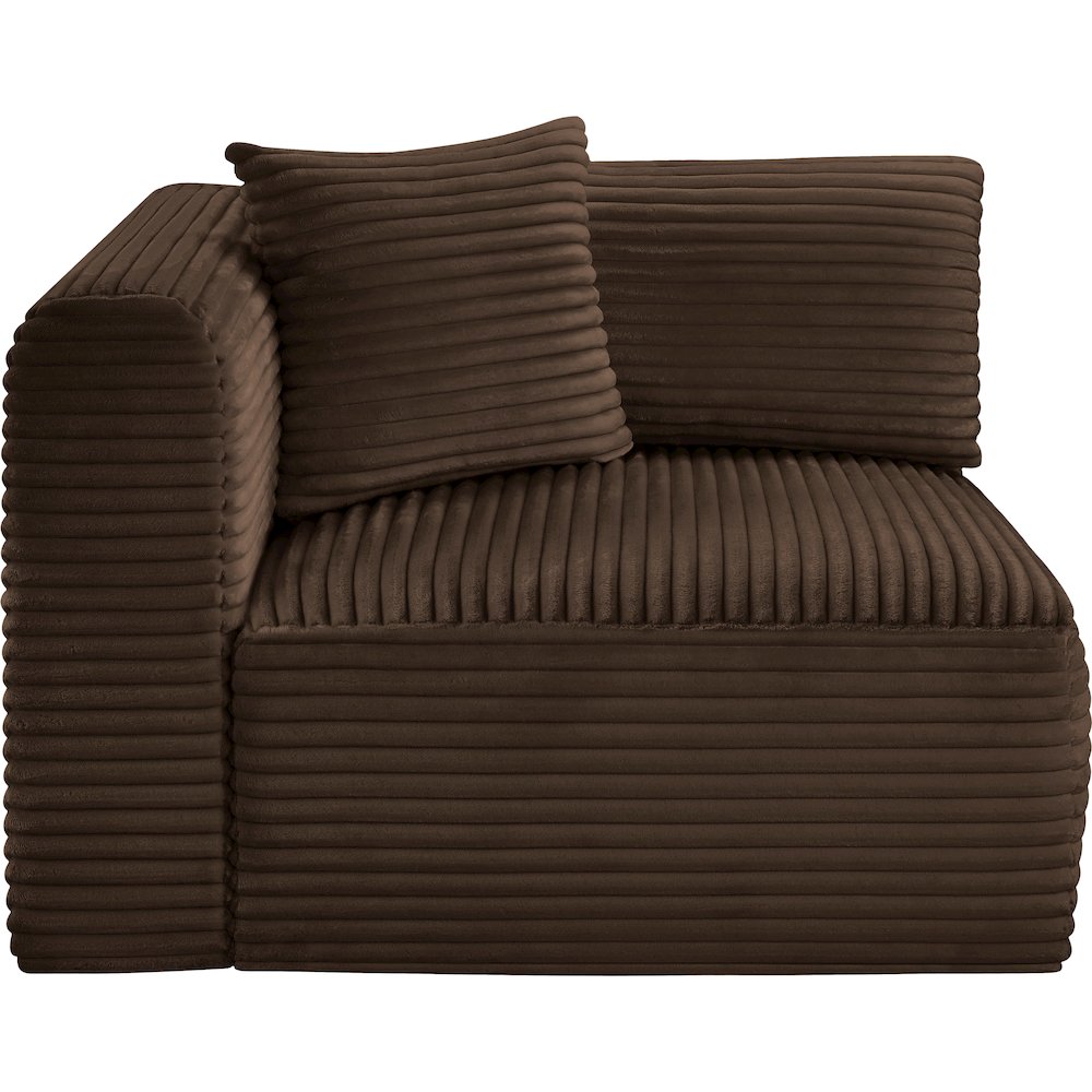 Shaggy Brown Corduroy Performance Fabric Corner Chair. Picture 3