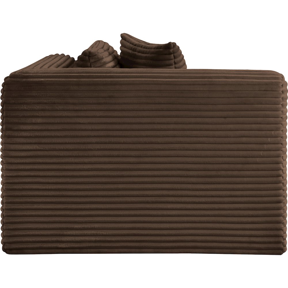 Shaggy Brown Corduroy Performance Fabric Corner Chair. Picture 4