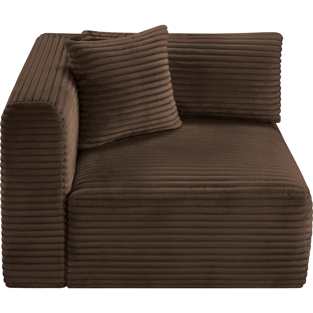 Shaggy Brown Corduroy Performance Fabric Corner Chair. Picture 5
