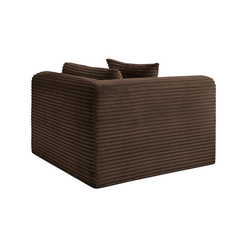 Shaggy Brown Corduroy Performance Fabric Corner Chair. Picture 6