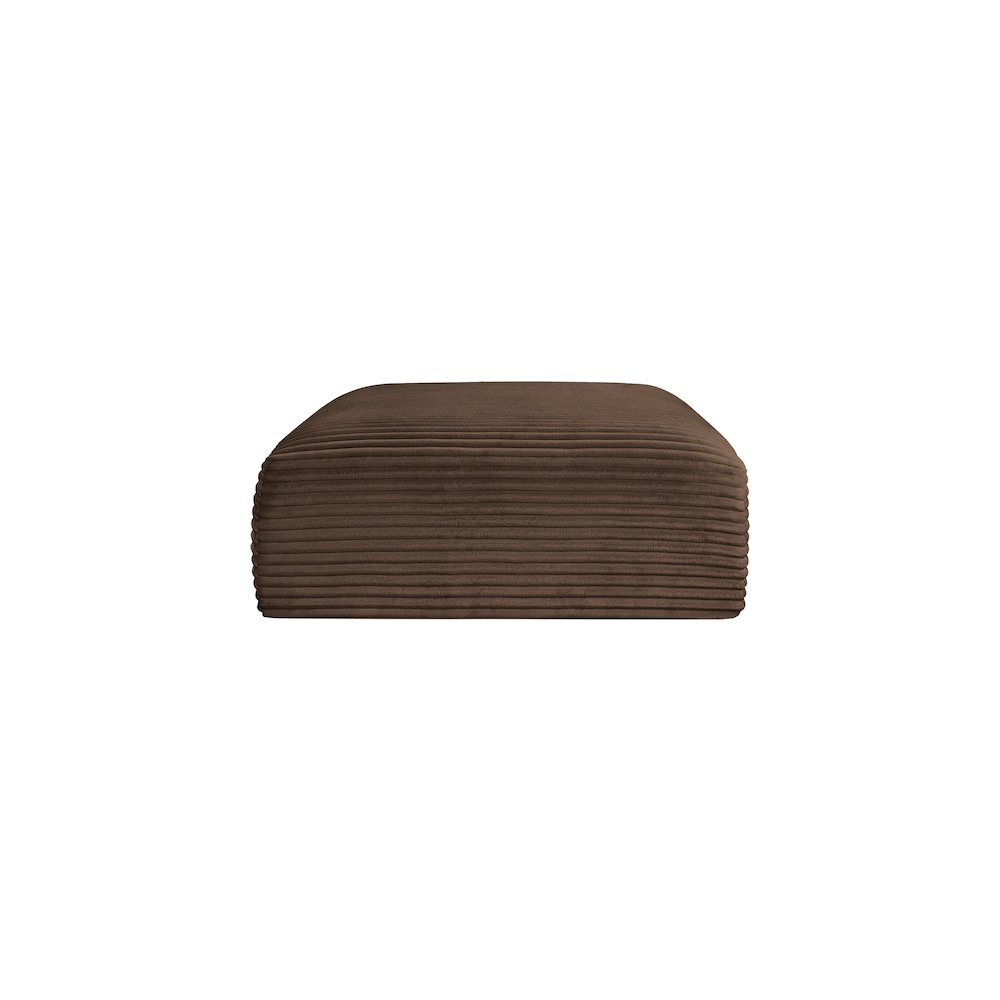 Shaggy Brown Corduroy Performance Fabric Ottoman. Picture 2