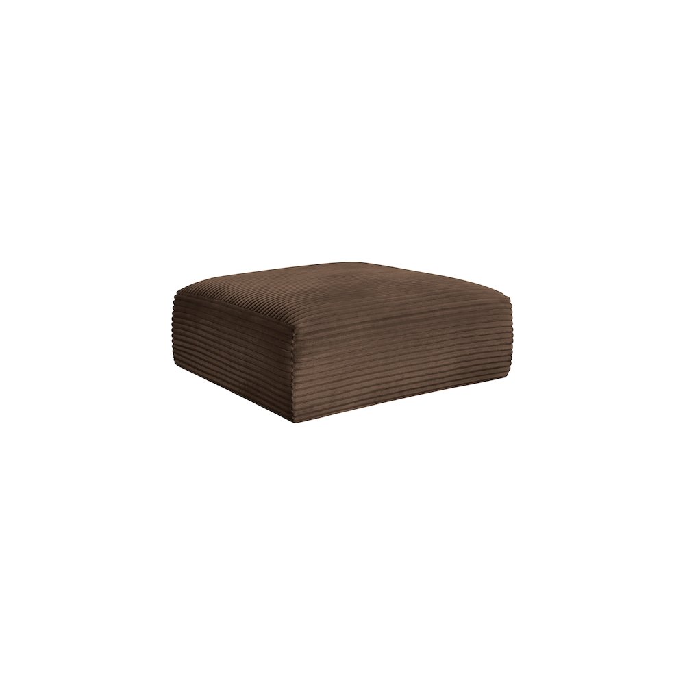 Shaggy Brown Corduroy Performance Fabric Ottoman. Picture 4