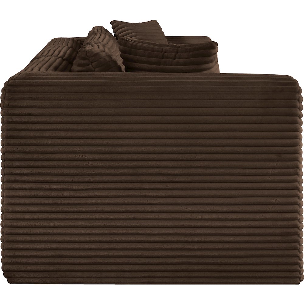 Shaggy Brown Corduroy Performance Fabric Modular Sofa. Picture 3