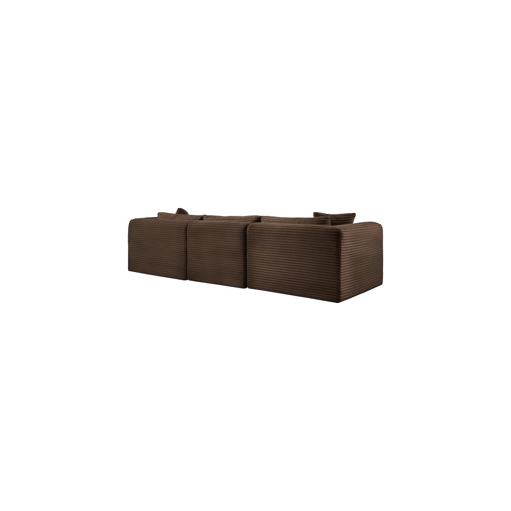 Shaggy Brown Corduroy Performance Fabric Modular Sofa. Picture 6