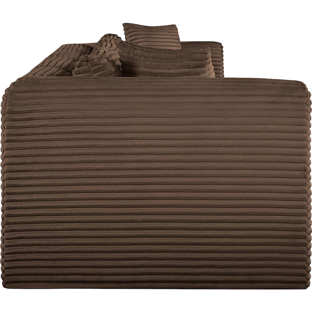 Shaggy Brown Corduroy Performance Fabric Modular Sofa. Picture 3