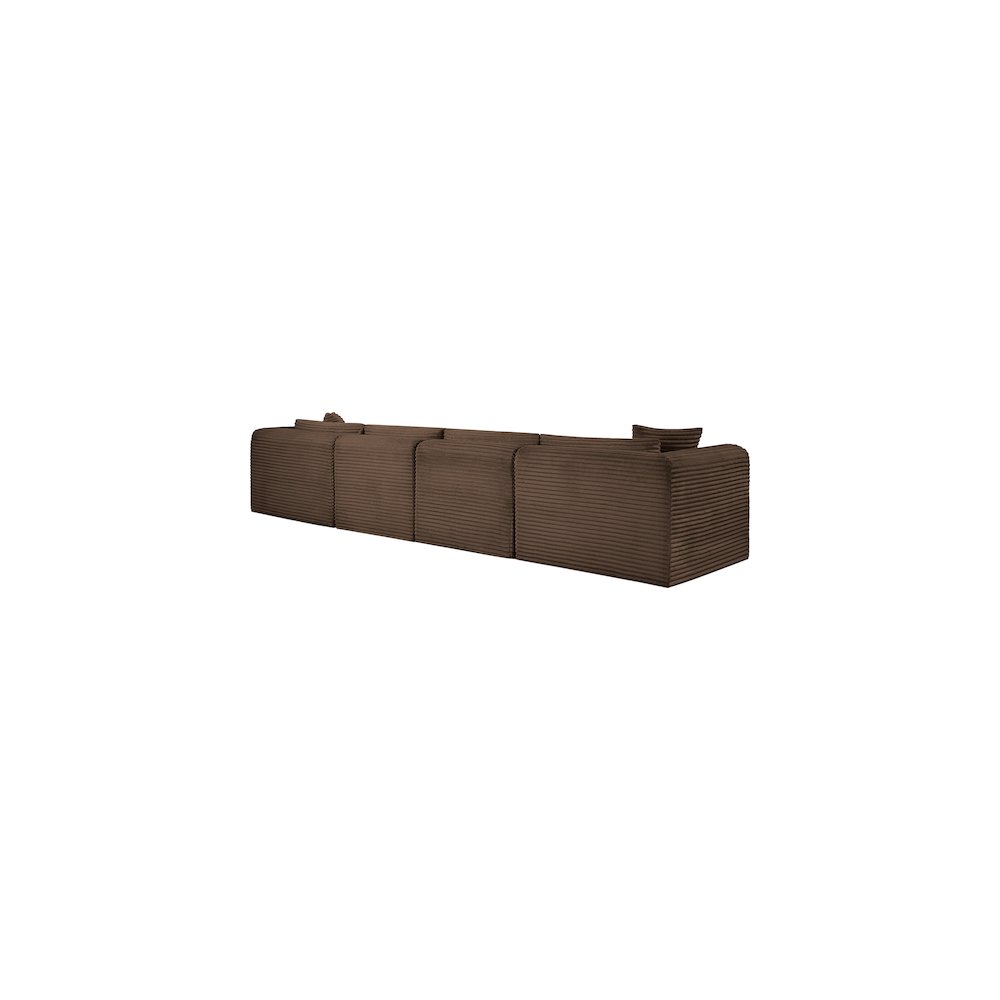 Shaggy Brown Corduroy Performance Fabric Modular Sofa. Picture 6
