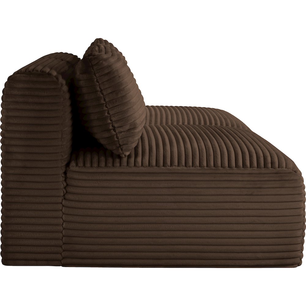 Shaggy Brown Corduroy Performance Fabric Modular Sofa. Picture 3