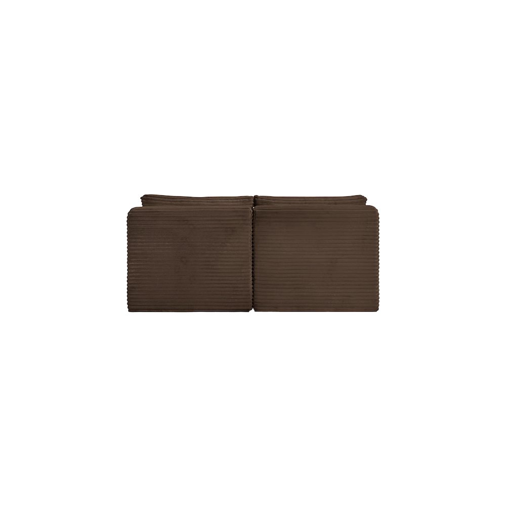 Shaggy Brown Corduroy Performance Fabric Modular Sofa. Picture 4