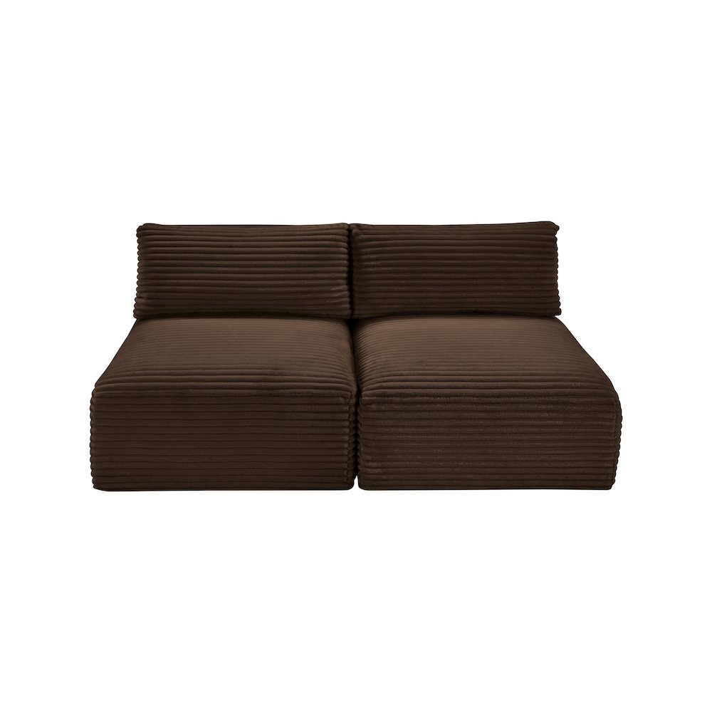 Shaggy Brown Corduroy Performance Fabric Modular Sofa. Picture 5