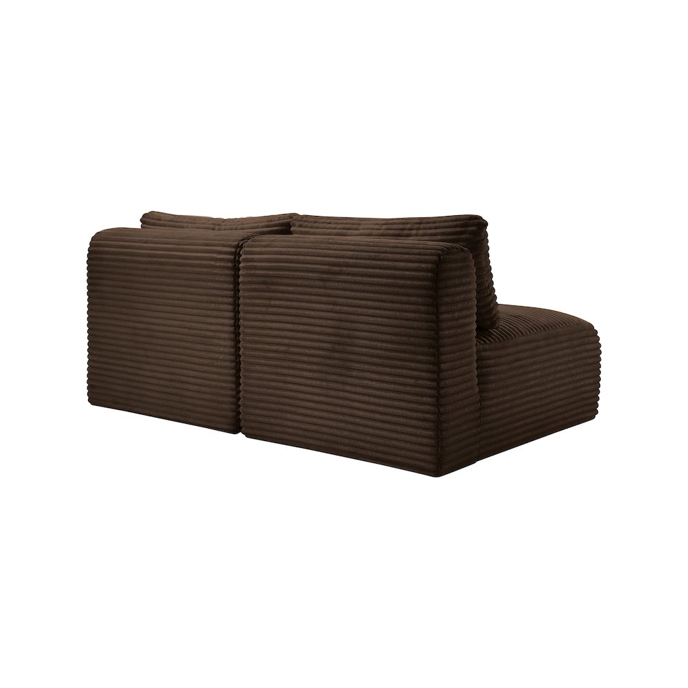 Shaggy Brown Corduroy Performance Fabric Modular Sofa. Picture 6