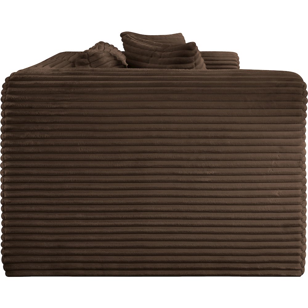 Shaggy Brown Corduroy Performance Fabric Modular Sofa. Picture 3