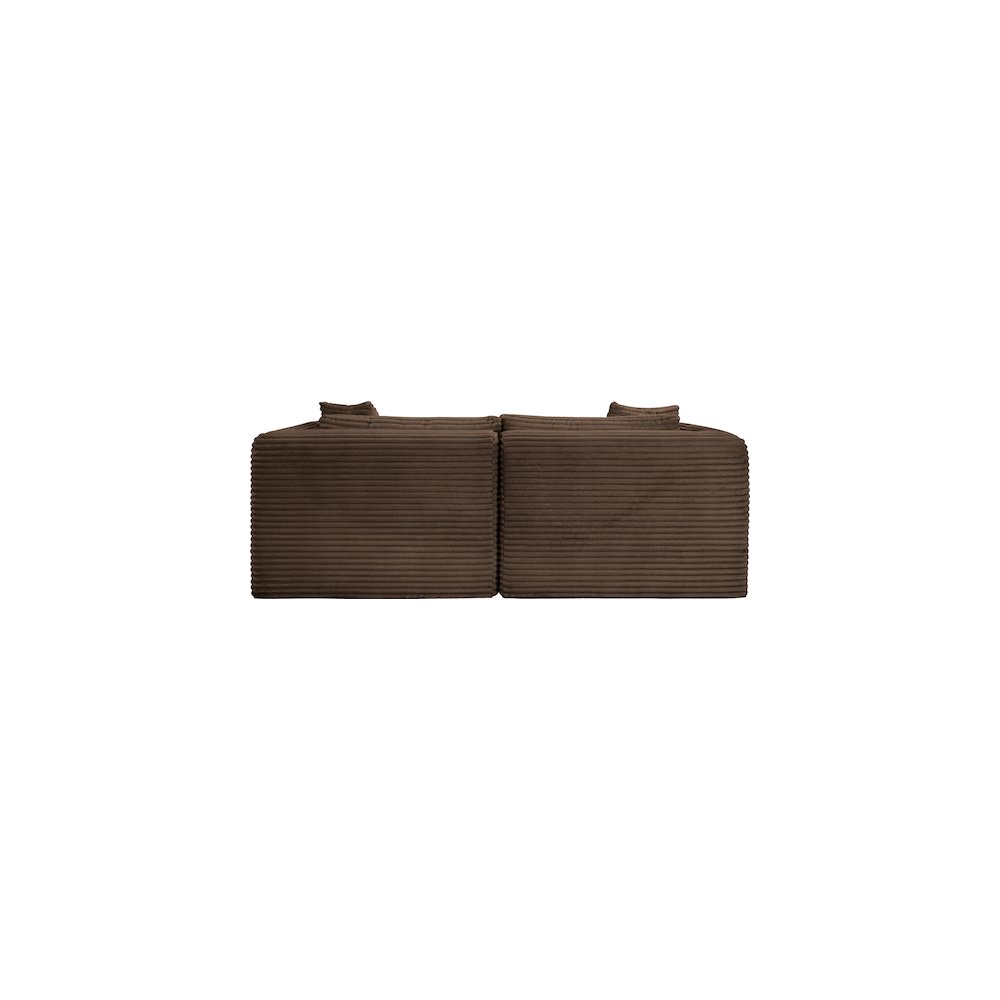 Shaggy Brown Corduroy Performance Fabric Modular Sofa. Picture 4
