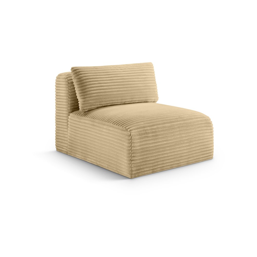 Shaggy Camel Corduroy Performance Fabric Armless Chair. Picture 1
