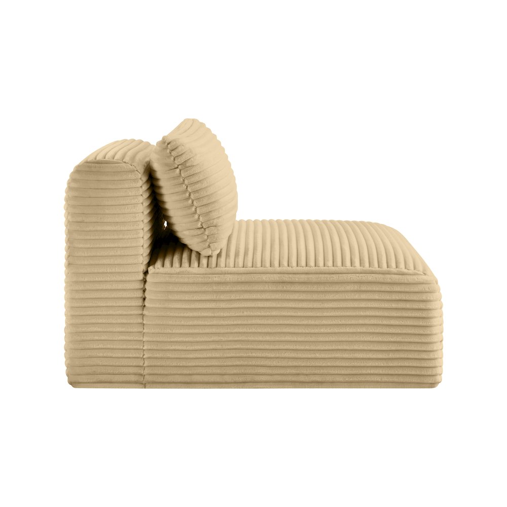 Shaggy Camel Corduroy Performance Fabric Armless Chair. Picture 3
