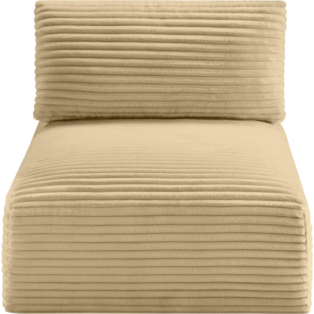 Shaggy Camel Corduroy Performance Fabric Armless Chair. Picture 5