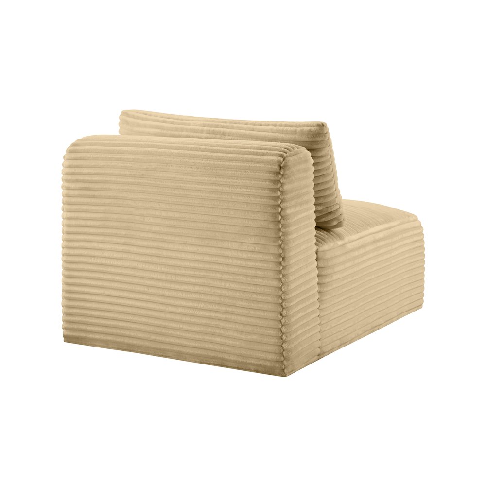 Shaggy Camel Corduroy Performance Fabric Armless Chair. Picture 6