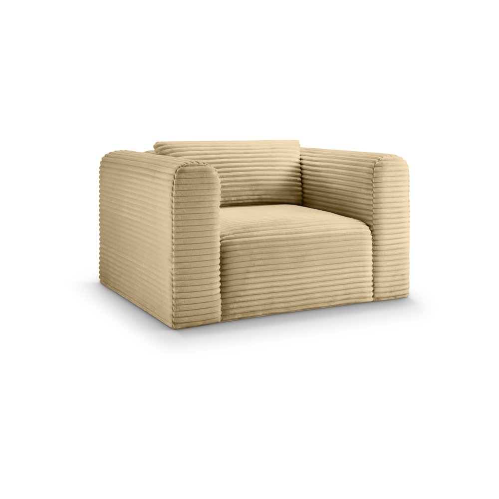 Shaggy Camel Corduroy Performance Fabric Arm Chair. Picture 1