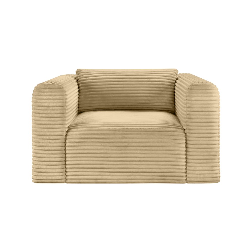 Shaggy Camel Corduroy Performance Fabric Arm Chair. Picture 2