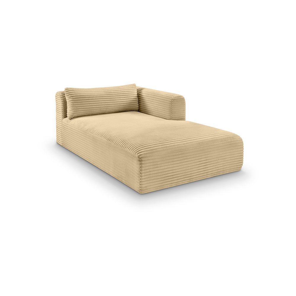 Shaggy Camel Corduroy Performance Fabric Chaise. Picture 1