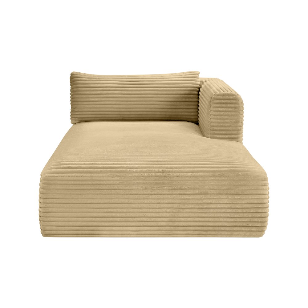 Shaggy Camel Corduroy Performance Fabric Chaise. Picture 2