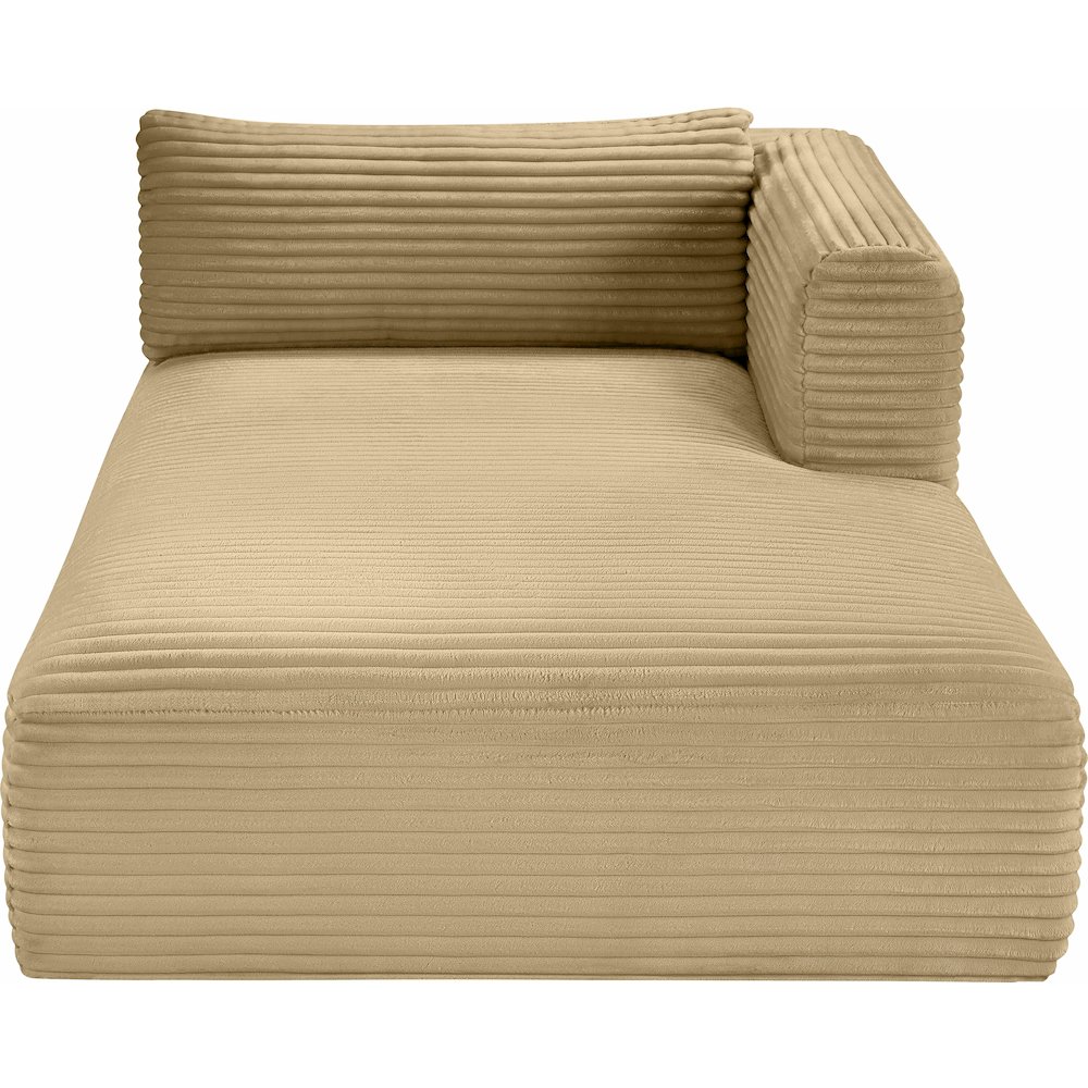 Shaggy Camel Corduroy Performance Fabric Chaise. Picture 5
