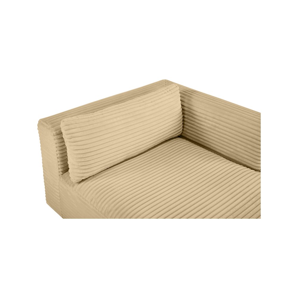 Shaggy Camel Corduroy Performance Fabric Chaise. Picture 7