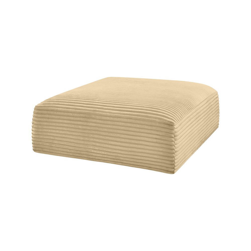 Shaggy Camel Corduroy Performance Fabric Ottoman. Picture 3