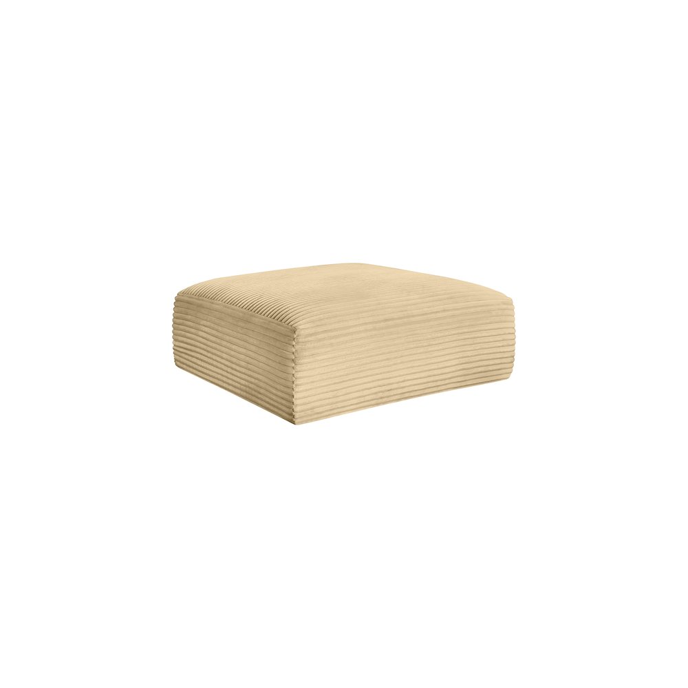 Shaggy Camel Corduroy Performance Fabric Ottoman. Picture 4