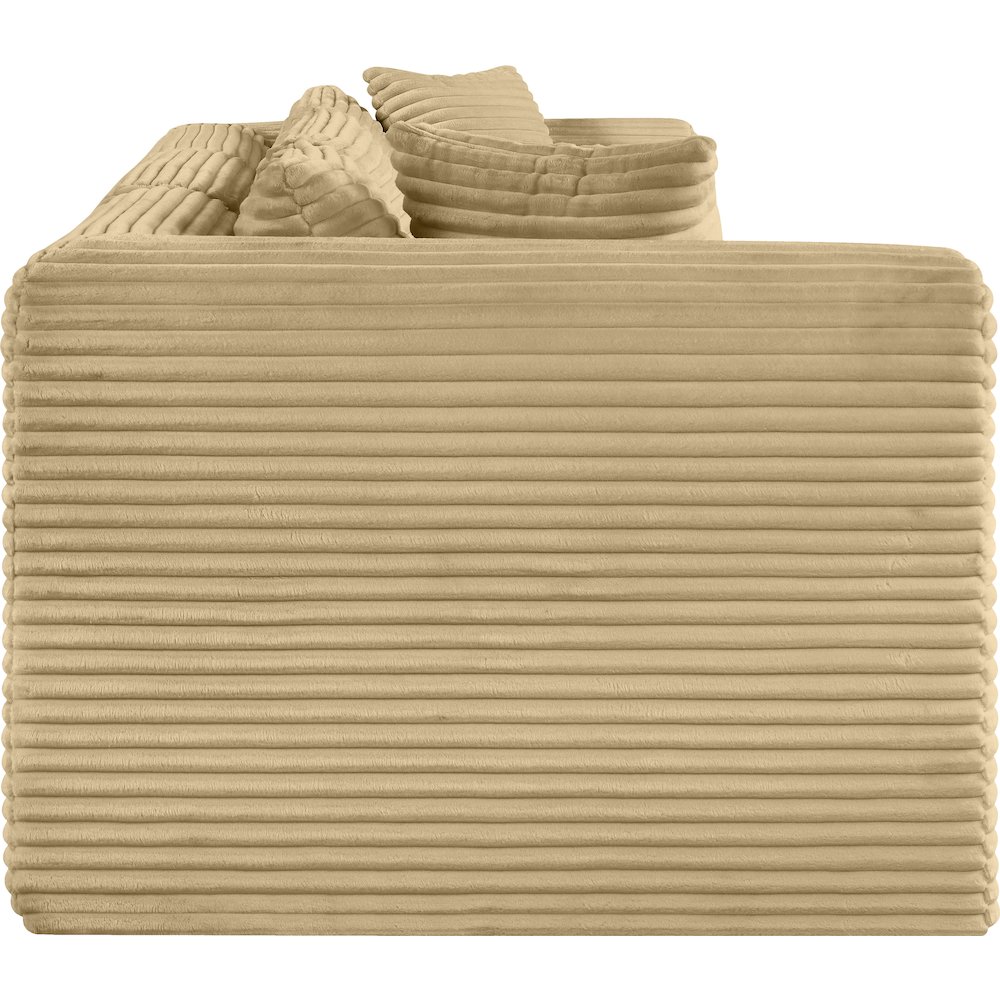 Shaggy Camel Corduroy Performance Fabric Modular Sofa. Picture 3