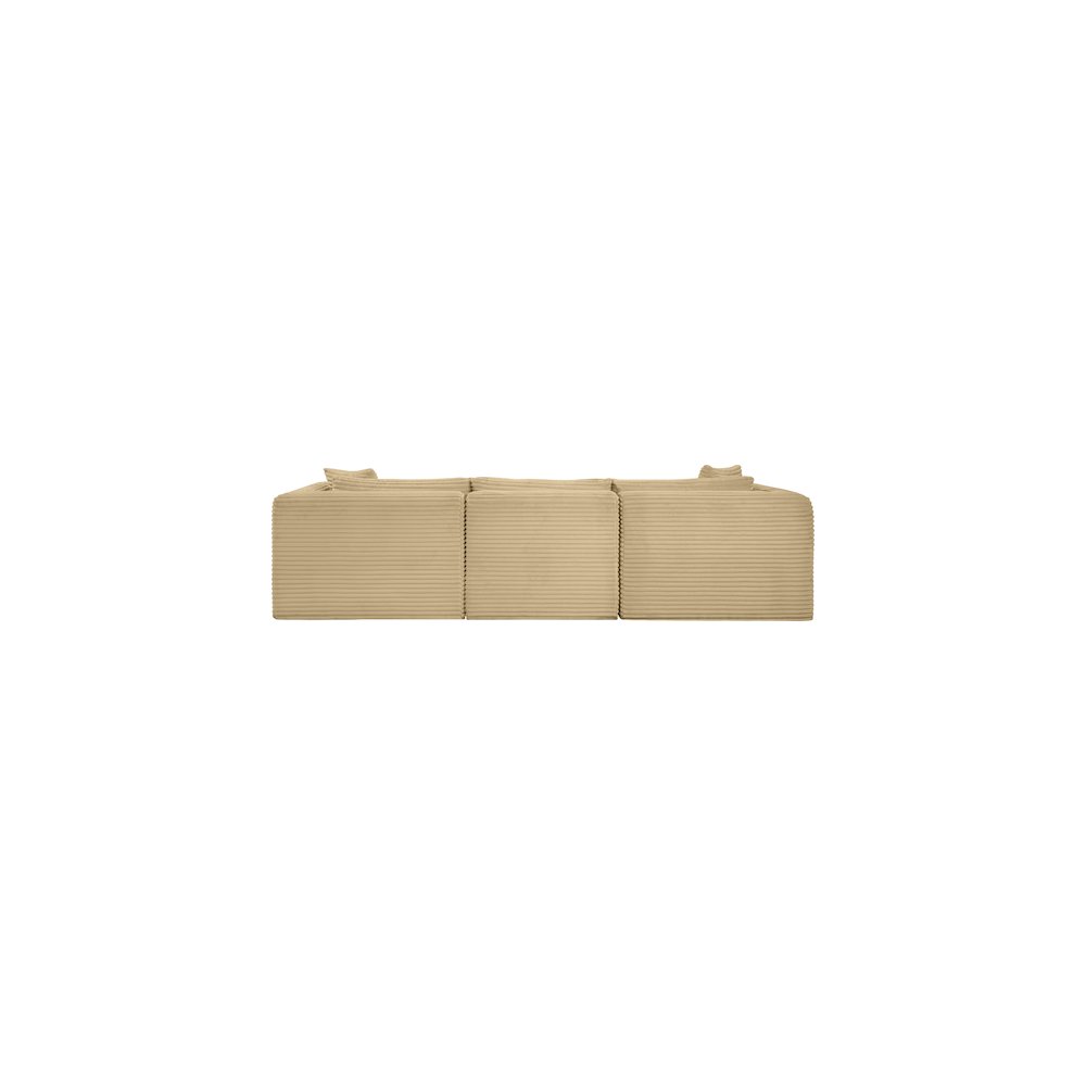 Shaggy Camel Corduroy Performance Fabric Modular Sofa. Picture 4