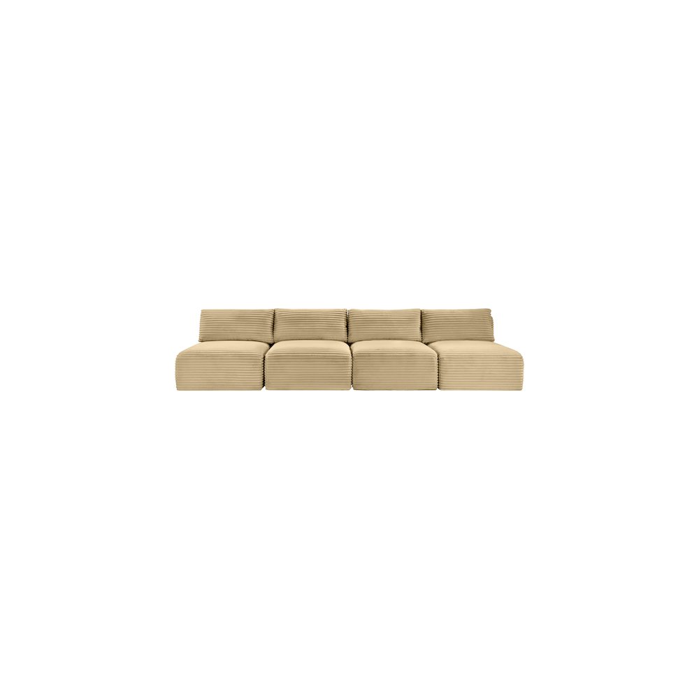 Shaggy Camel Corduroy Performance Fabric Modular Sofa. Picture 2